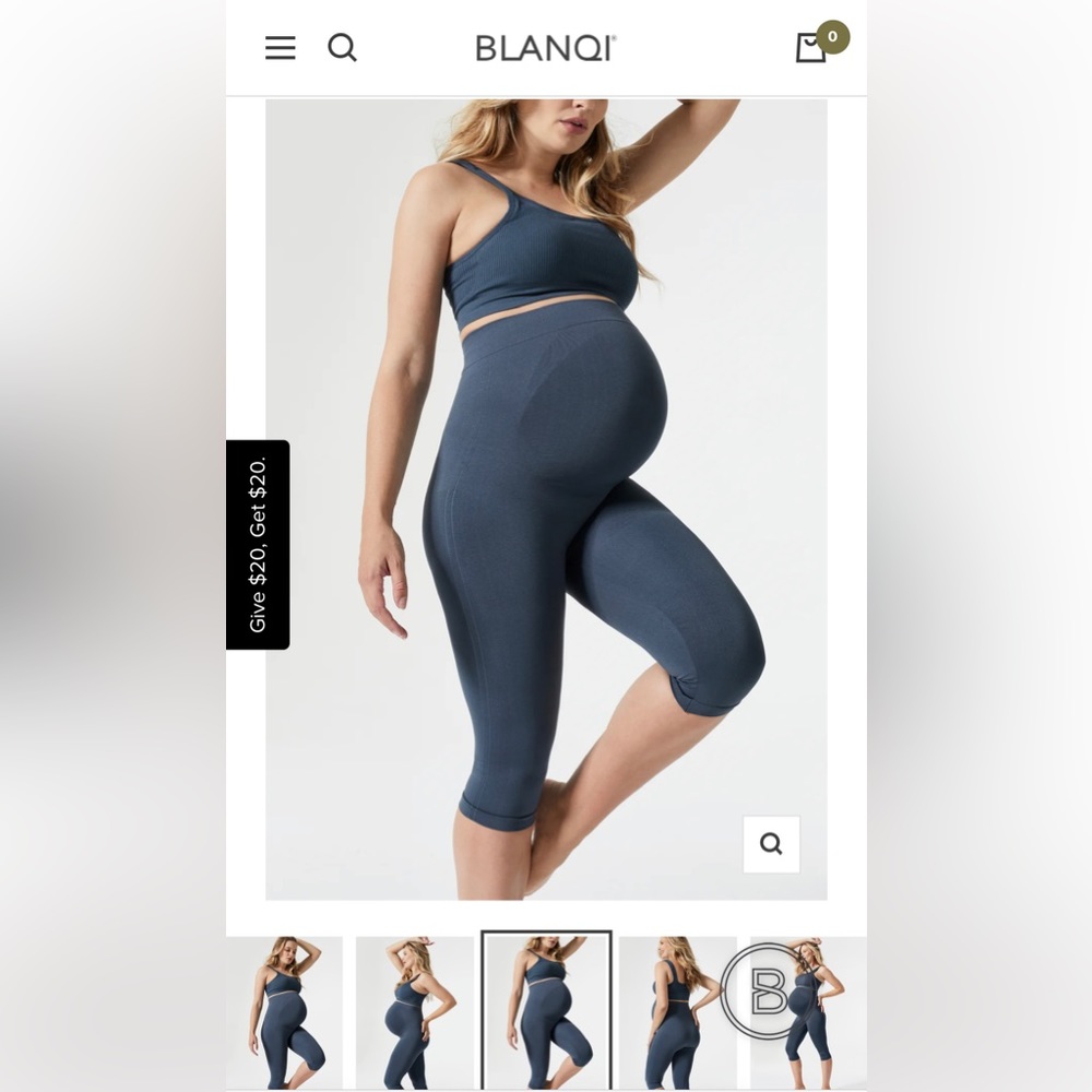 BLANQI maternity belly support crop leggings ; size S